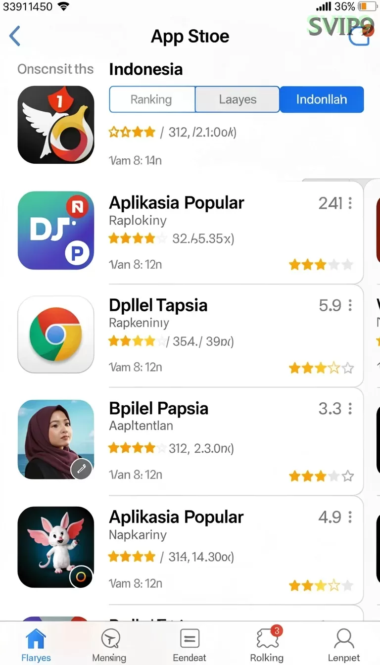 Cuplikan layar DAM88 — menu navigasi